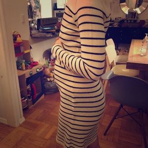 Striped spring maternity dress